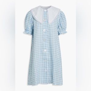 Sleeper Blue Marie Linen Dress Oversized gingham dress 100% Linen
